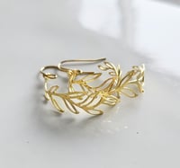 Image 7 of Leafy Vine Hoop Earrings