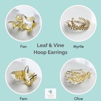 Image 1 of Leafy Vine Hoop Earrings