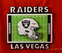 Image 1 of Las Vegas Raiders Wooden Team Logo