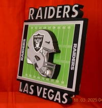 Image 2 of Las Vegas Raiders Wooden Team Logo