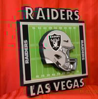 Image 3 of Las Vegas Raiders Wooden Team Logo