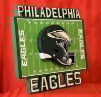 Image 2 of Philadelphia Eagles Team Logo, 3D Wooden Wall Decor Hanging Art
