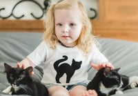 Image 2 of Black Cat Boho Fringe Top Girl’s Kitty Shirt 