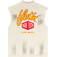 Image 3 of NARVI FLOTIN WIDE LEG  SPLATTER JEANS + SLEEVELESS FADED GRAPHIC T SHIRT