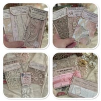 Image 4 of Handmade quilted vintage french lace pouch with 14 vintage lace samples