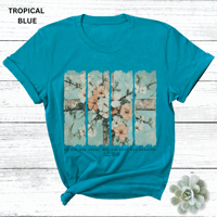 Image 4 of Inspirational Floral T-Shirt - 'My Sin Was Great, But His Love Was Greater'