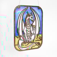 Image 4 of Dragon Art Panel - Handcrafted Resin and Wood Suncatcher for Fantasy Enthusiasts 