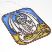 Image 5 of Dragon Art Panel - Handcrafted Resin and Wood Suncatcher for Fantasy Enthusiasts 