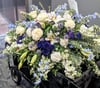 Royal Blue & White Casket Spray