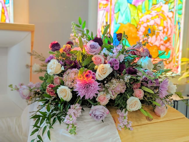 Lavender Casket Spray