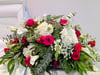 Red & White Elegance Casket Spray