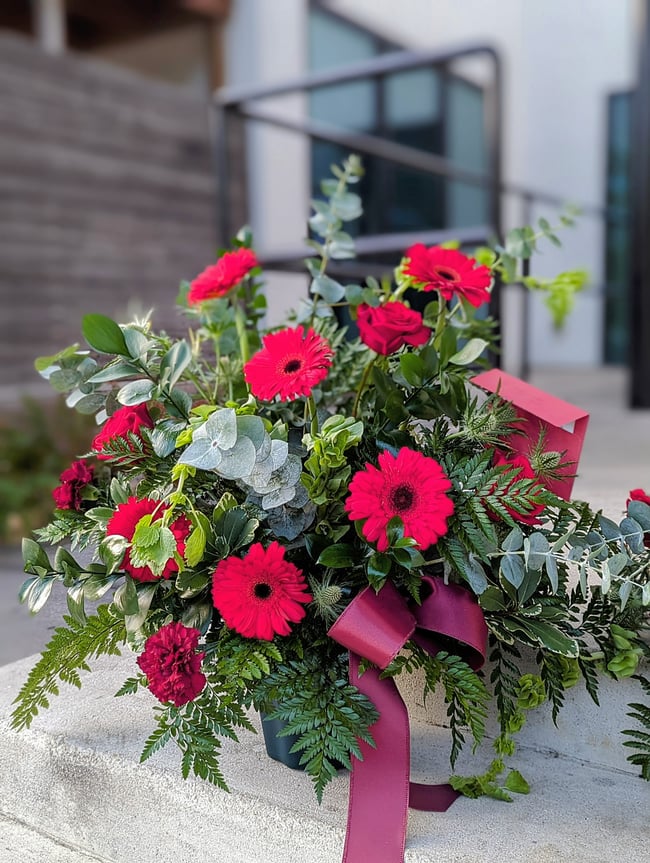 Red & Burgundy Sympathy Basket