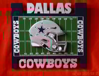 Image 1 of Dallas Cowboys Hand Crafted Wooden Team Logo, NFL 3D Wall Decor Hanging Art Work