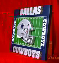 Image 2 of Dallas Cowboys Hand Crafted Wooden Team Logo, NFL 3D Wall Decor Hanging Art Work