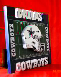 Image 3 of Dallas Cowboys Hand Crafted Wooden Team Logo, NFL 3D Wall Decor Hanging Art Work
