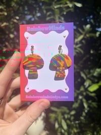 80’s rainbow mushroom earrings 