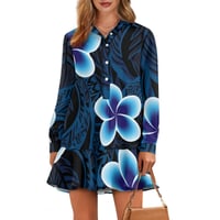 Image 1 of Women's Midi Ruffle Layered Dress Shirt