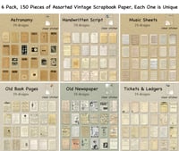 Image 5 of 150 Sheets of Vintage Scrapbook Paper for Bullet Journals Junk Planners Aesthetic Room Wall Decor