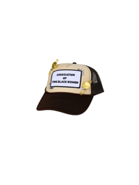 Image 1 of Nefertiti Bossed Up Tan X Chocolate Trucker Hat 