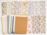 Image 3 of 240 Pcs Vintage Floral Scrapbook Paper & Textured Paper & Label Journaling Stickers Assorted Set A6