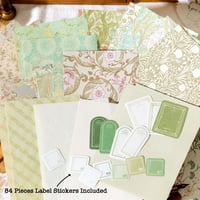 Image 4 of 240 Pieces Vintage Floral Paper and Textured Paper Assorted Set 4.1x5.8 Inch A6