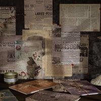 Image 5 of 180 Sheets of Scrapbook Paper, Vintage Journaling Scrapbooking Supplies Craft Kits