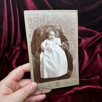 Vintage Cabinet Card - Baby in White Dress
