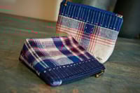 Image 1 of Handwoven Fabric Small Zipper Pouch – Vintage Cotton, Coin and Card Purse