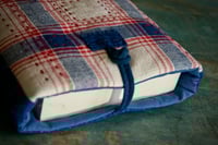 Image 3 of Handmade Vintage Fabric Book Sleeve – Handwoven Cotton, Chinese Knob Button Closure