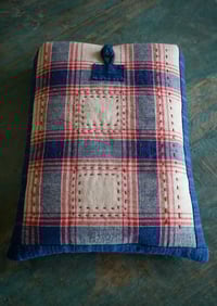 Image 1 of Handmade Vintage Fabric Book Sleeve – Handwoven Cotton, Chinese Knob Button Closure