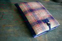 Image 2 of Handmade Vintage Fabric Book Sleeve – Handwoven Cotton, Chinese Knob Button Closure