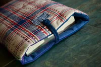 Image 2 of Handmade Fabric Book Sleeve – Vintage Handwoven Cotton, Sashiko Book Pouch
