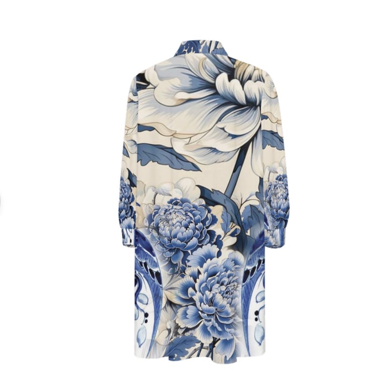 All kinds of blue silky shirt