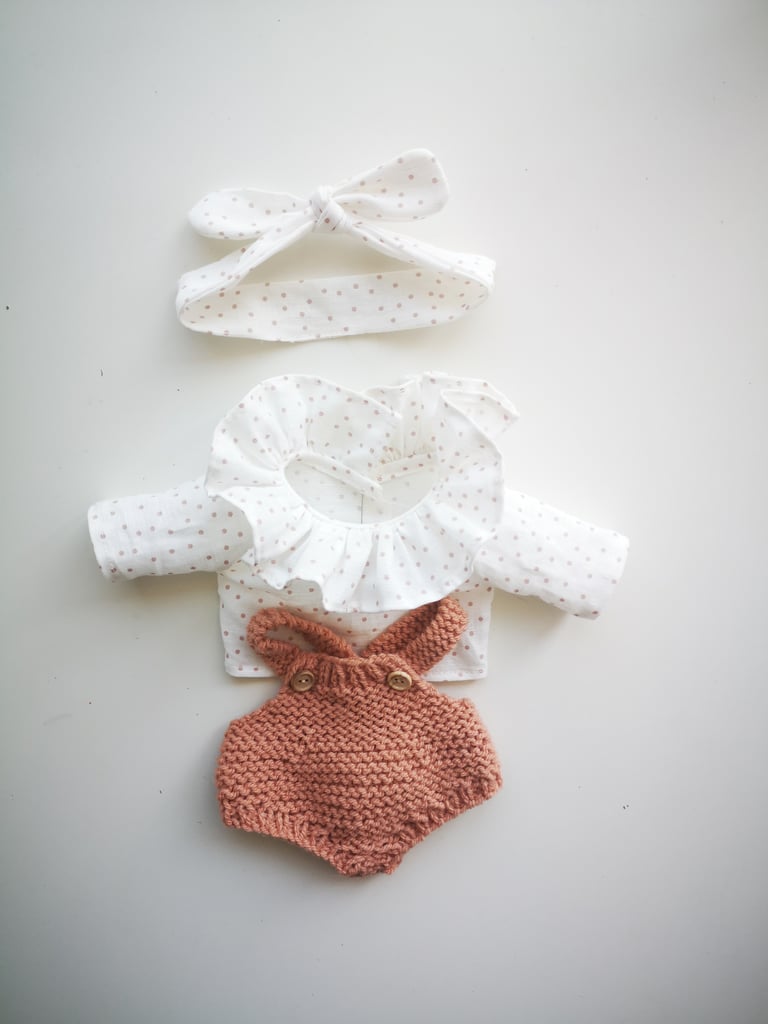 Tenue mailles rose blouse pois Image 2
