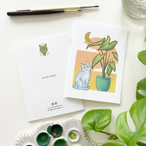 Image of Cats + Plants, Greeting Card Set of 4
