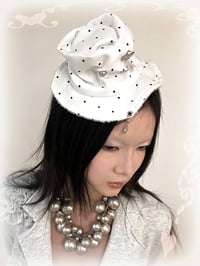 Image 1 of Polka dot mini fascinator hat