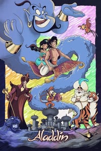 Image 2 of Aladdin 24x36" Giclee Reg and Foil Var
