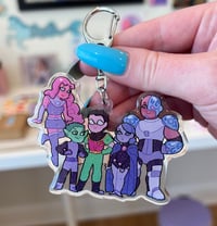 Image 1 of teen titans glitter acrylic charm