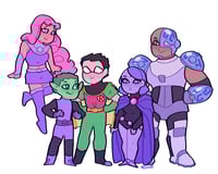 Image 4 of teen titans glitter acrylic charm