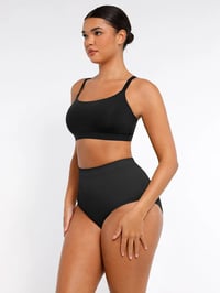 Image 3 of Comfortable Everyday Bralette With Adjustable Shoulder Strap - BLACK