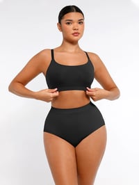 Image 2 of Comfortable Everyday Bralette With Adjustable Shoulder Strap - BLACK