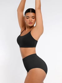 Image 4 of Comfortable Everyday Bralette With Adjustable Shoulder Strap - BLACK