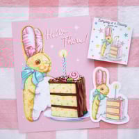 Image 7 of Bunny with Cake acrylic pin 
