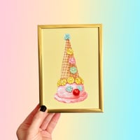 Clown cone 5x7 mini print (yellow) 
