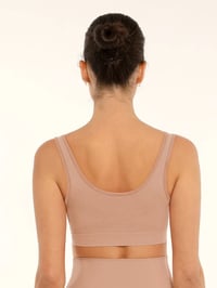 Image 3 of Seamless Shaping Bra with Wide Shoulder Straps / Back - BEIGE