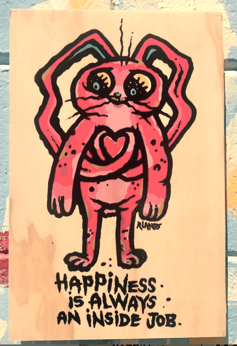 Happiness bunny wall art