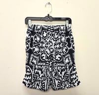 Image 5 of Geometric Realms Basketball Shorts Black And White