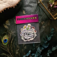 Image 1 of Dinosaur Skulls & Flowers - 3 Stickers Pack - Mirrored & Clear