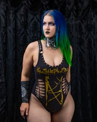 Image 2 of M/L New Skeletal Faces Bodysuit