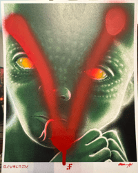 Image 4 of Humankind's Last Stand mini poster hand spray painted.